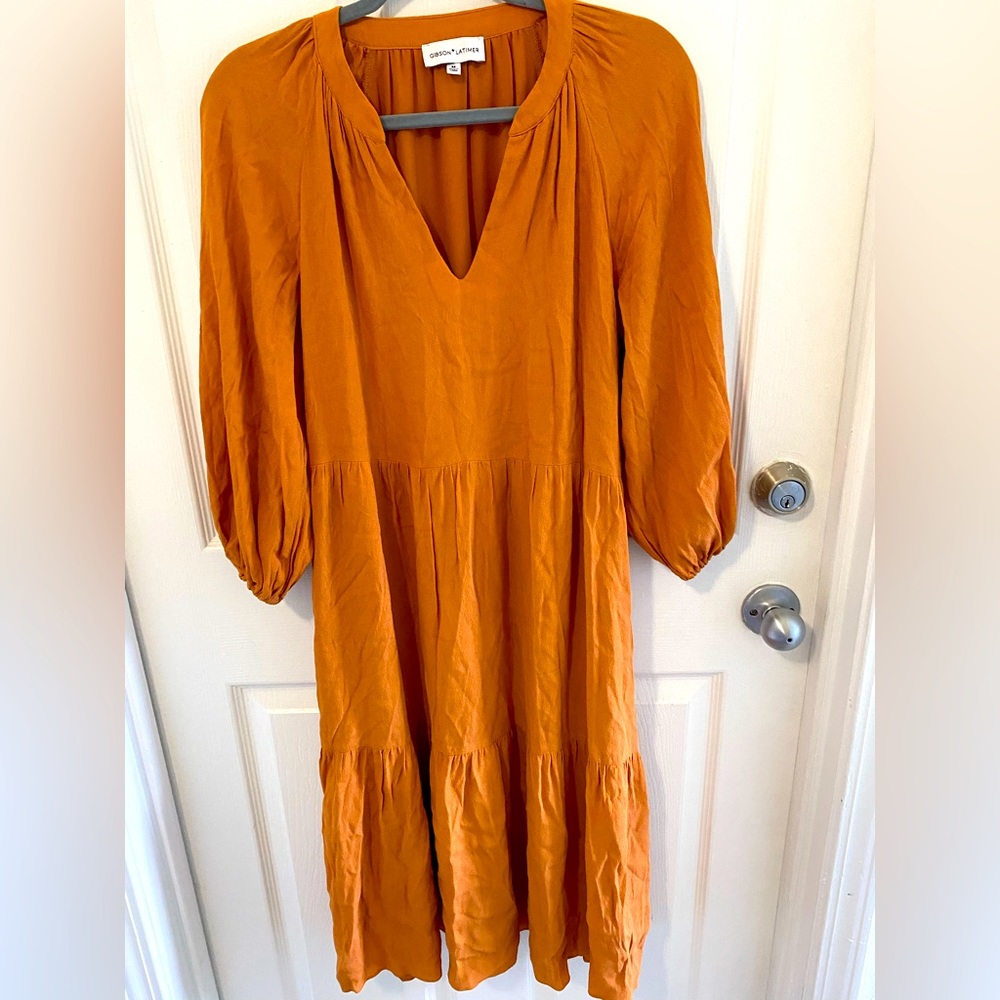 Dillards dress orange long sleeve perfect for all seasons